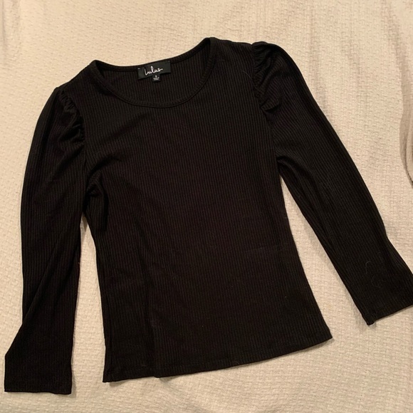 NOT FOR SALE Lulu’s Haley Black Three-Quarter Sleeve Top - Picture 4 of 7
